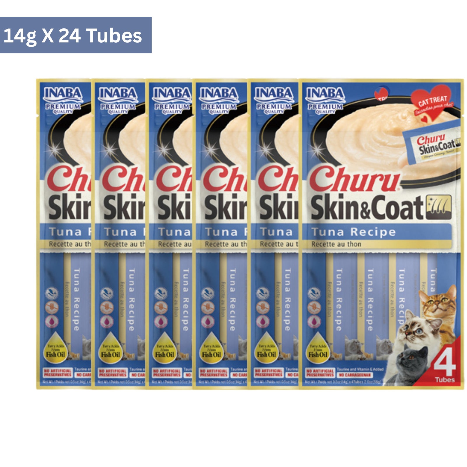 Inaba Churu Skin & Coat Tuna Recipe Cat Treats (14gx4) - Rufftail