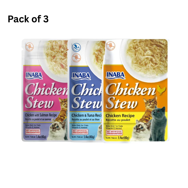 Inaba Chicken Stew Assorted Pack (Chicken, Chicken & Tuna, Chicken & Salmon) - Rufftail Pune