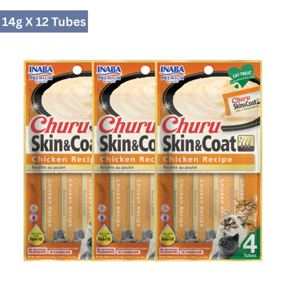 Inaba Churu Skin & Coat Chicken Recipe Cat Treats (14gx4)
