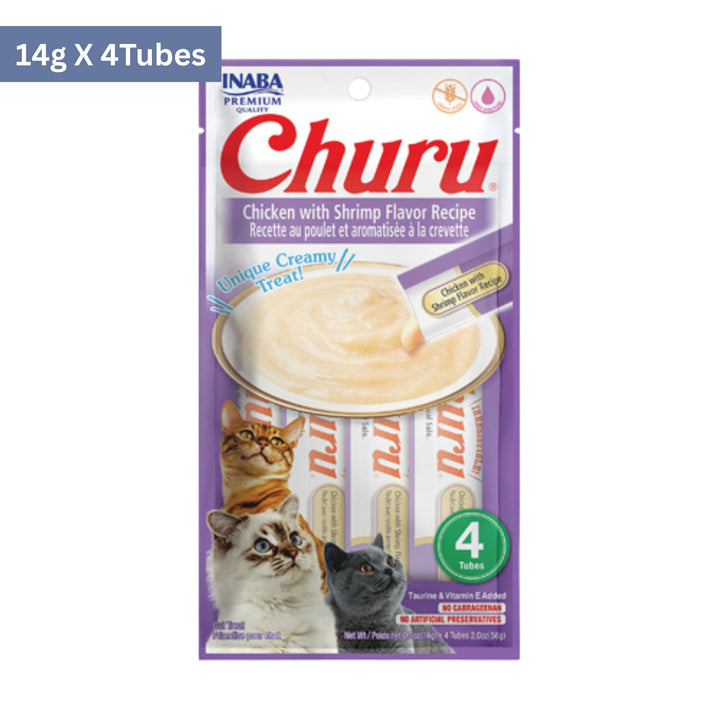 Inaba Churu Chicken with Shrimp Recipe Cat Treats (14gx4) - Rufftail