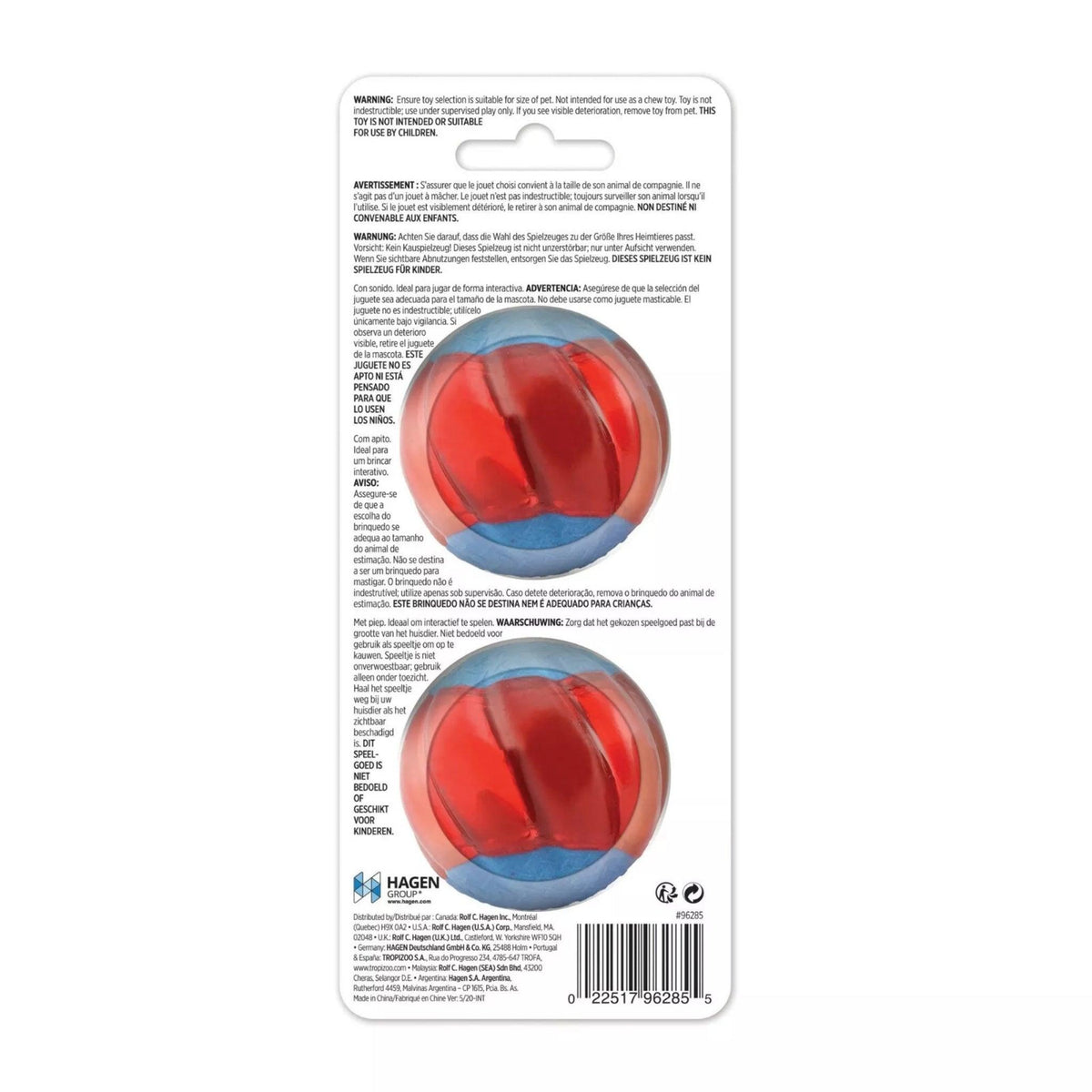 Zeus DUO Ball With Squeaker 2 pk For Dogs - Rufftail