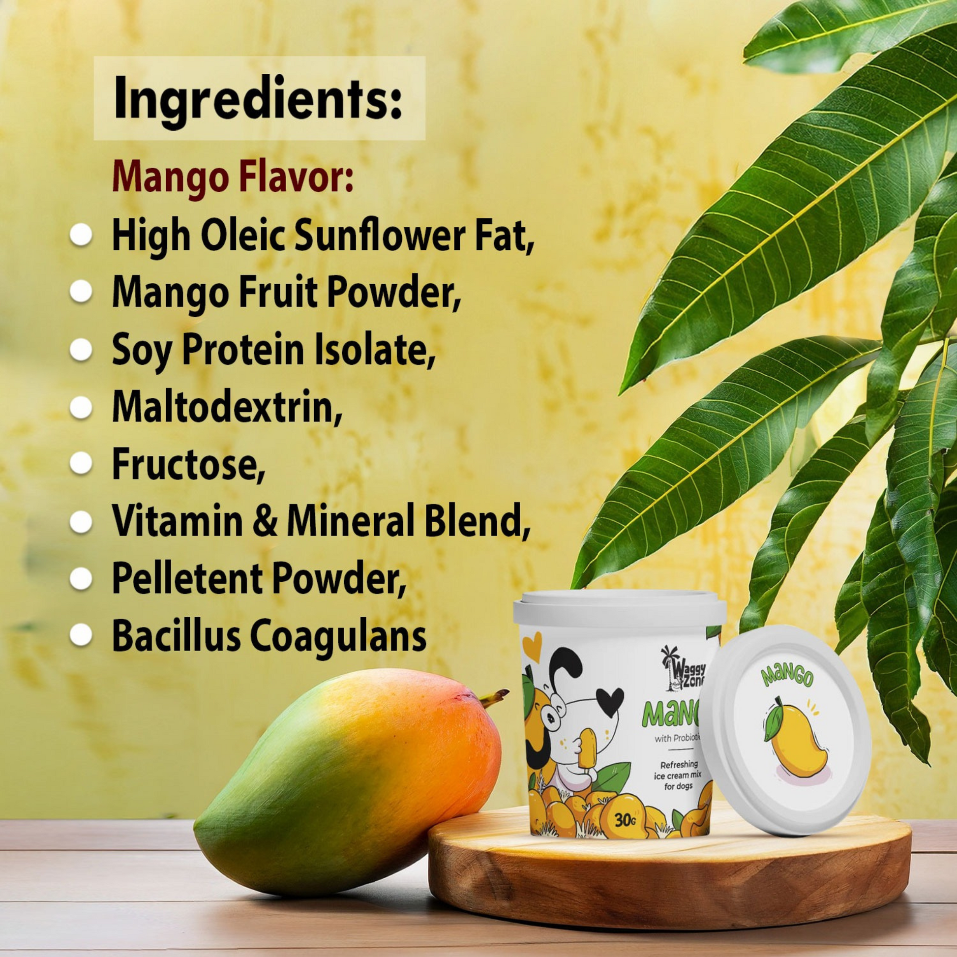 Waggy Zone Natural Dogs Ice Cream - Mango (Pack of 3) - Rufftail