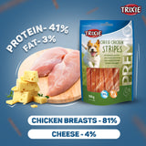 Trixie Dog Treats PREMIO Cheese Chicken Stripes 100g - Rufftail