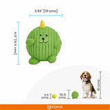 FOFOS Latex Toy Dinosaur Ball – Fun, Durable Dog Toy with Squeaker - Rufftail