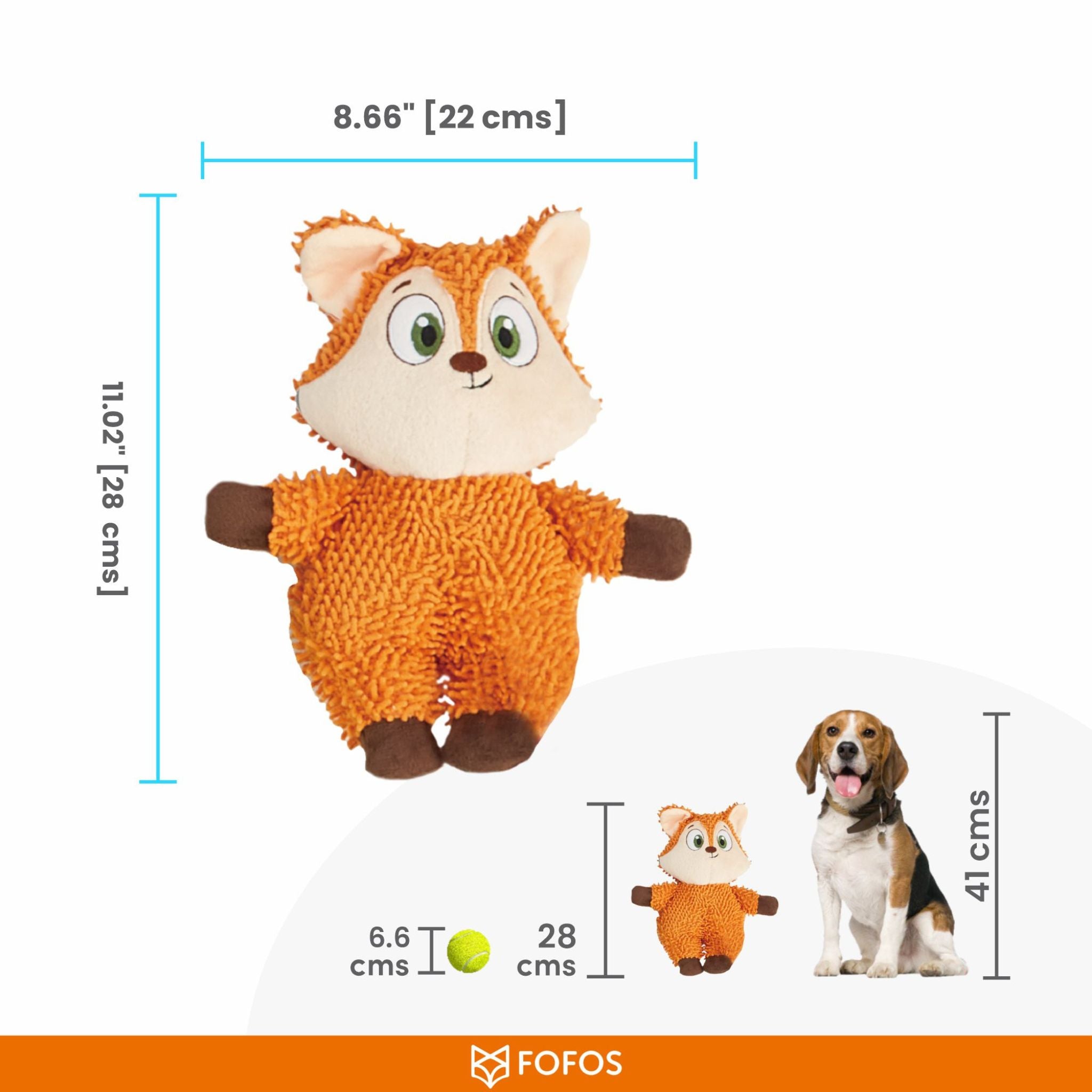BarkButler x FOFOS Tough Dog Toy Fox – Durable, squeaky & perfect for chewers - Rufftail