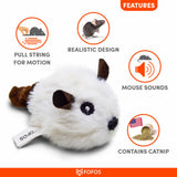 BarkButler x Fofos Pull String & Sound Chip Mouse Electronic Cat Toy- White product image 3 - Rufftail Pune