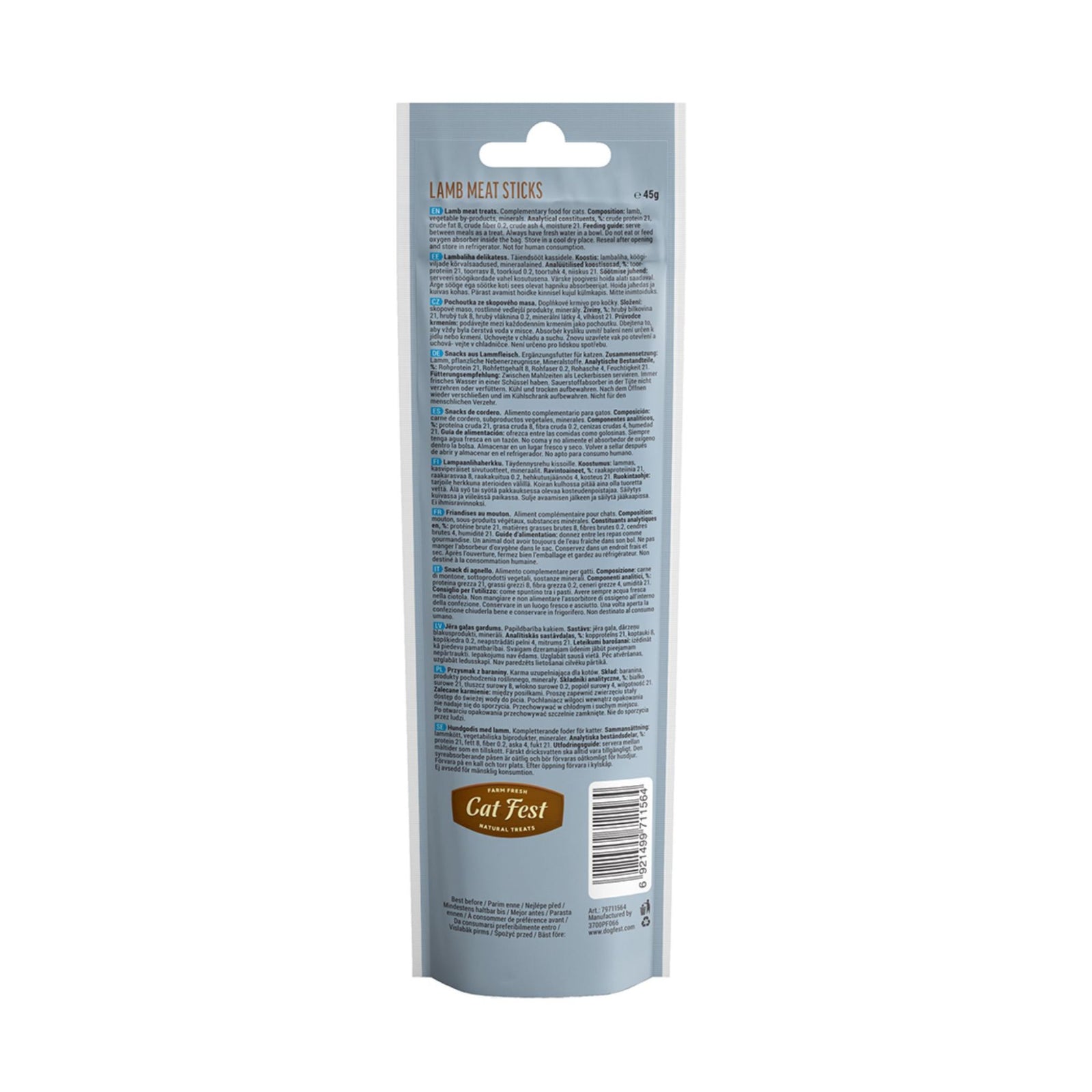 CatFest Meat Sticks Lamb Cat Treat -Natural & Protein-Packed - Rufftail