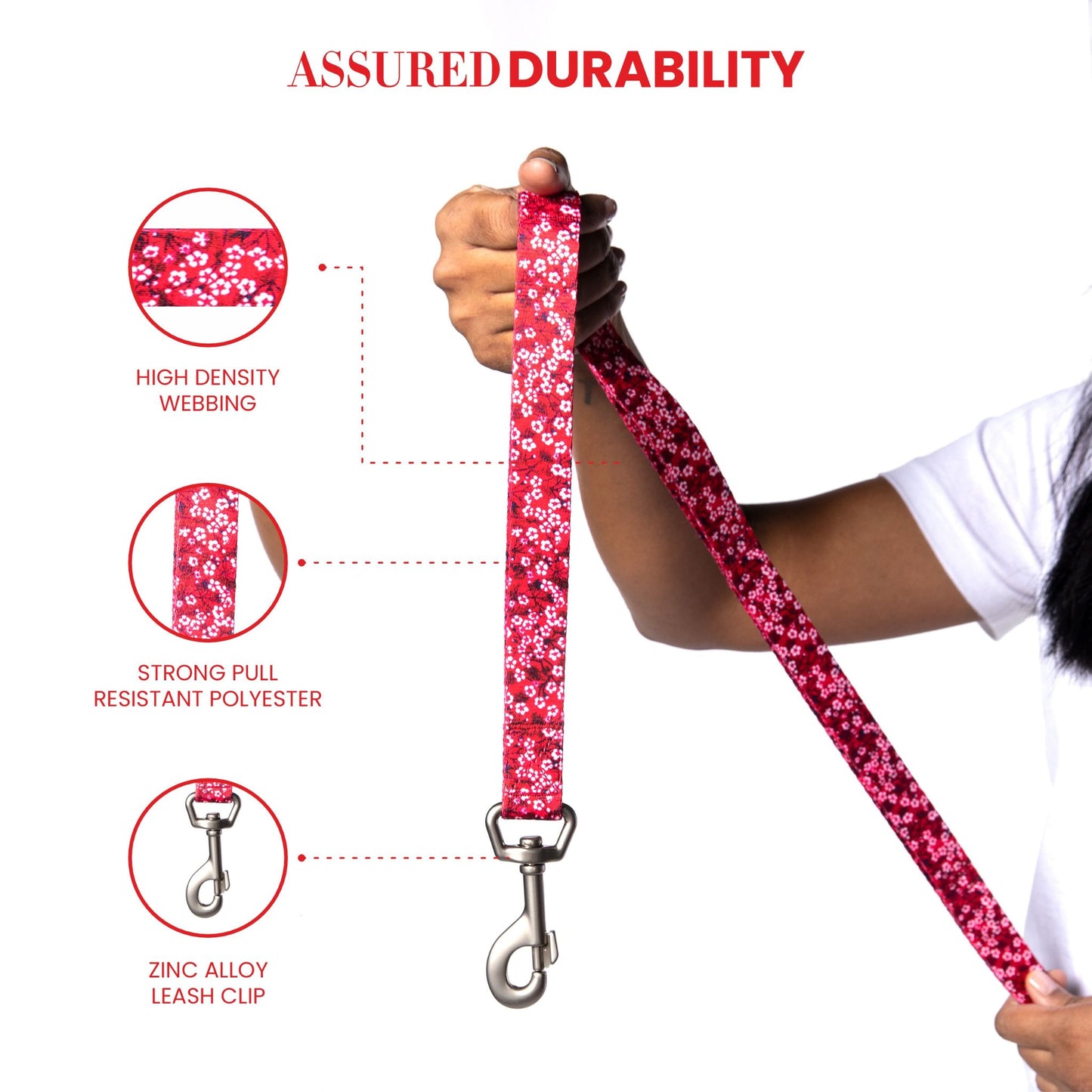 Truelove Floral Pet Leash with Multi-Handles for Dogs - Rufftail