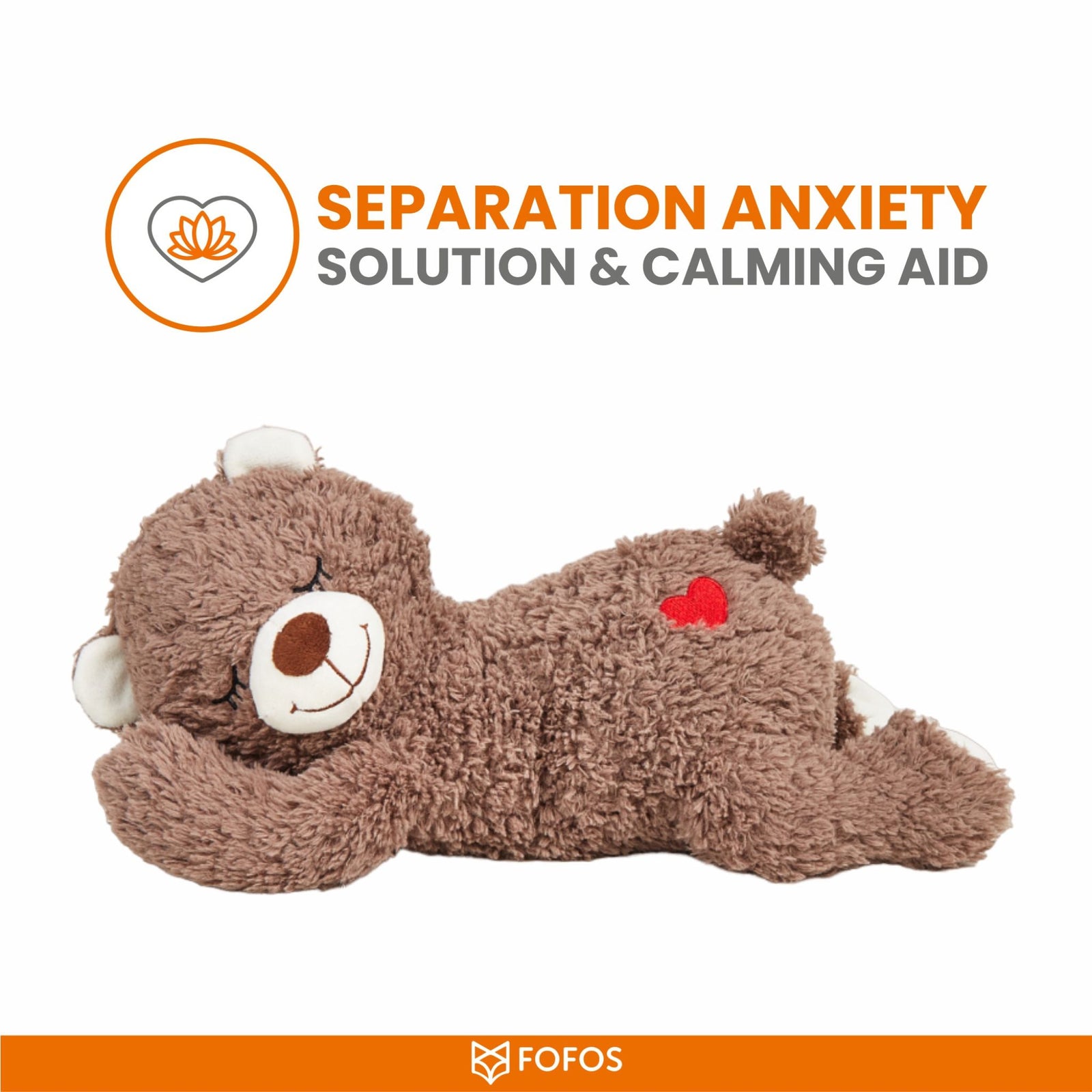 FOFOS Heartbeat Bear Plush Dog Toy – Calming & Soothing for Dogs product image 3 - Rufftail Pune