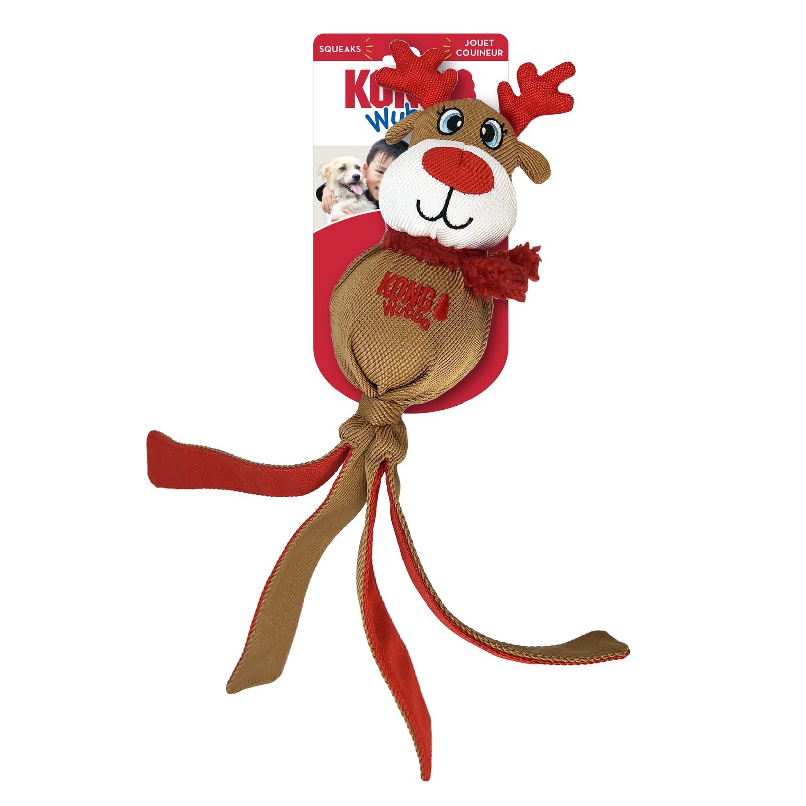 KONG Christmas Wubba Dog Toy – Festive Fun with Long Tails - Rufftail