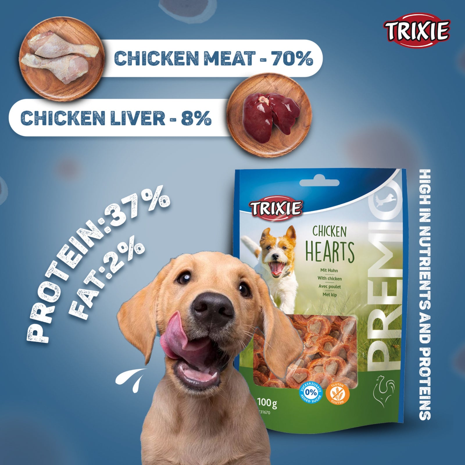 Trixie Dog Treats PREMIO Chicken Hearts 100g - Rufftail