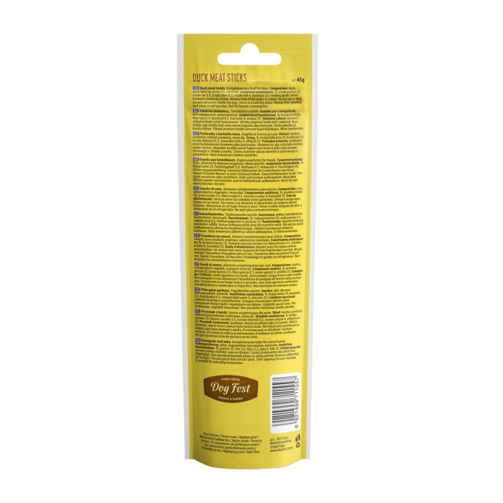 Dogfest Meat Sticks Duck Treats – High Protein, Natural & Healthy - Rufftail