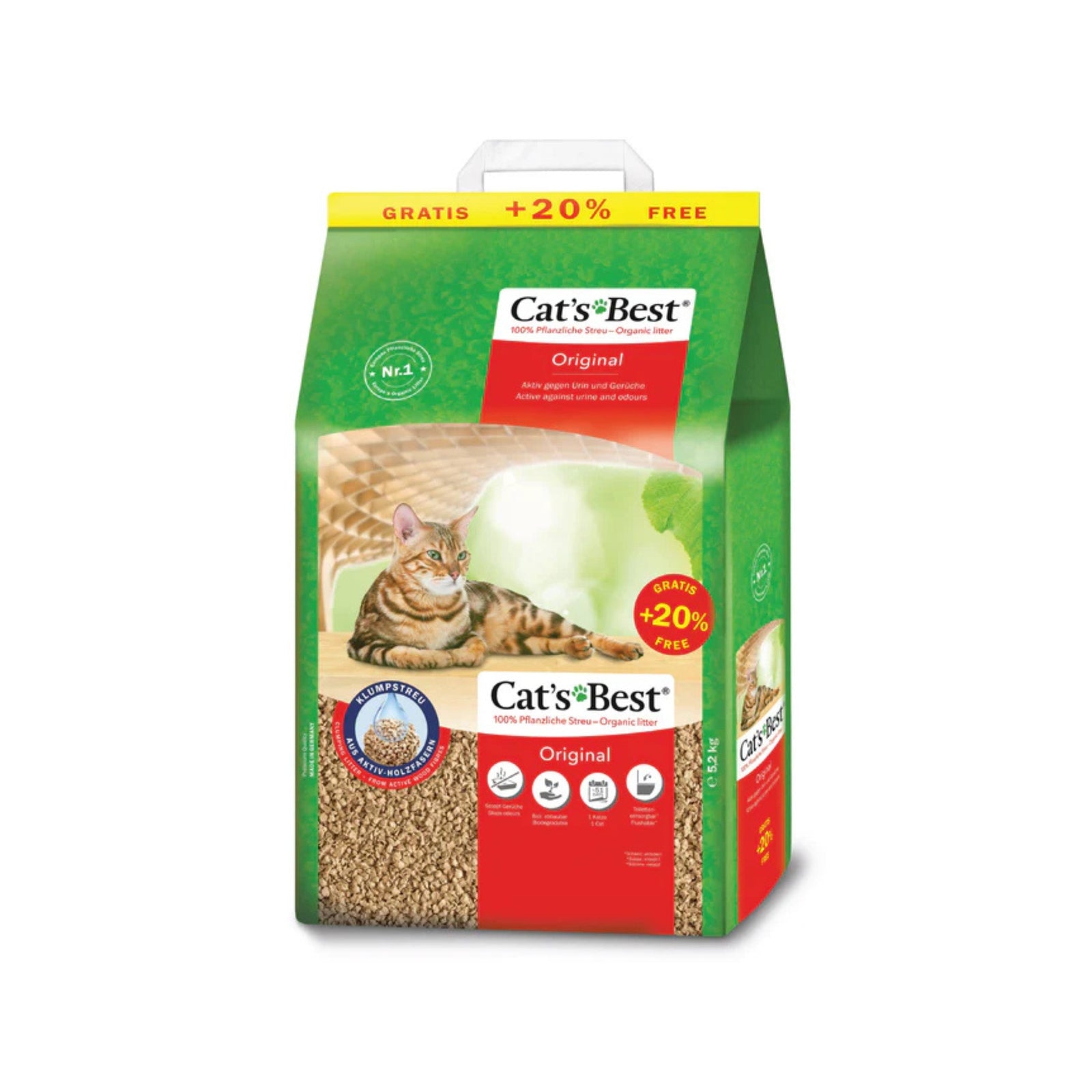 Cat's Best Original Wood Based Clumping Cat Litter- 5.2Kg - Rufftail Pune