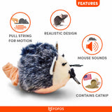 BarkButler x Fofos Pull String & Sound Chip Mouse Electronic Cat Toy- Gray product image 3 - Rufftail Pune