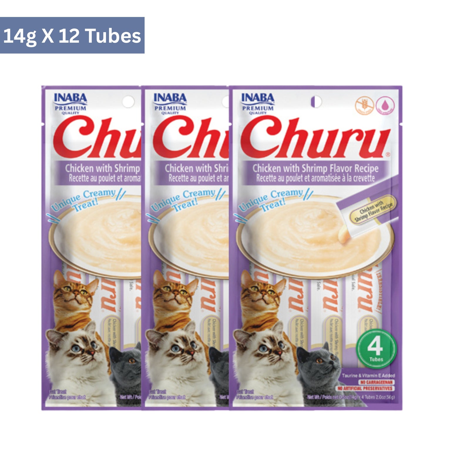 Inaba Churu Chicken with Shrimp Recipe Cat Treats (14gx4) product image 3 - Rufftail Pune