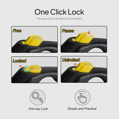 Fida AutoBrake Dog Leash - White M (max 25 kg)