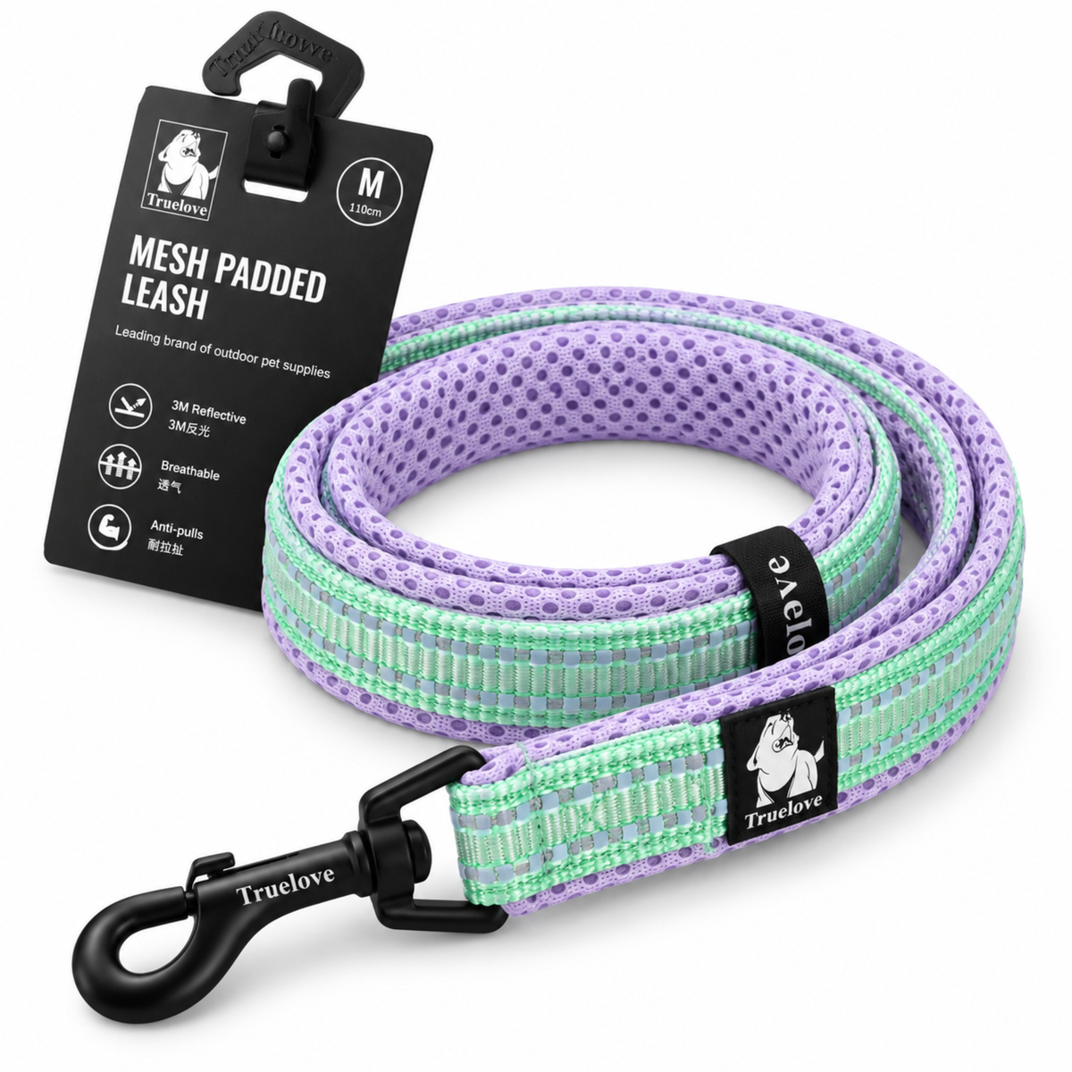 Truelove Classic Dog Leash - Pastel Lilac (110 cm)