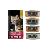 Farmina Matisse Wet & Dry Food Combo (Chicken & Rice 1.5kg + Assorted 4 Cans)