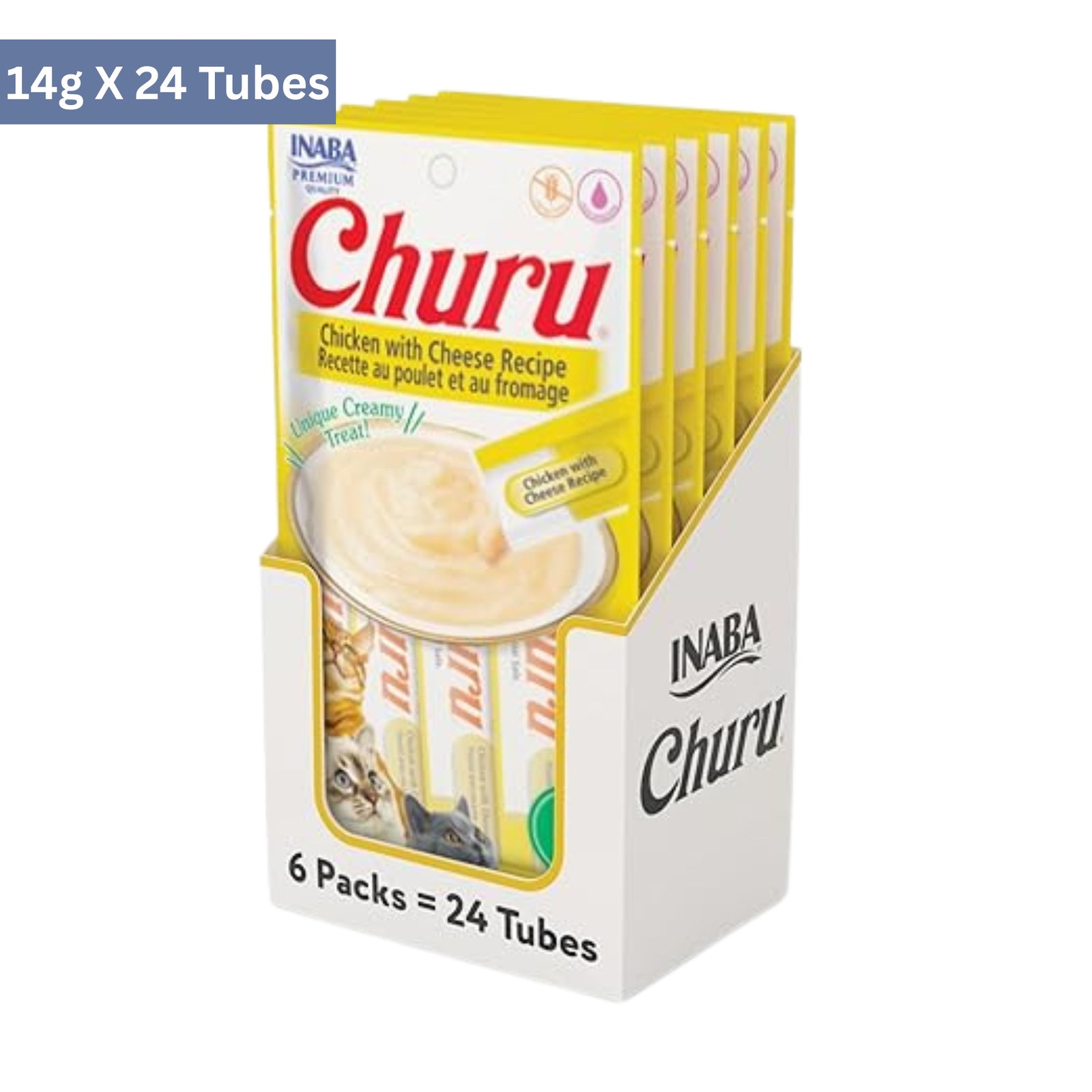 Inaba Churu Chicken with Cheese Recipe Cat Treats (14gx4) product image 3 - Rufftail Pune