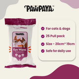 Pawpaya Eye Wipes for Dogs and Cats - Vanilla Scented (25 pcs) - Rufftail