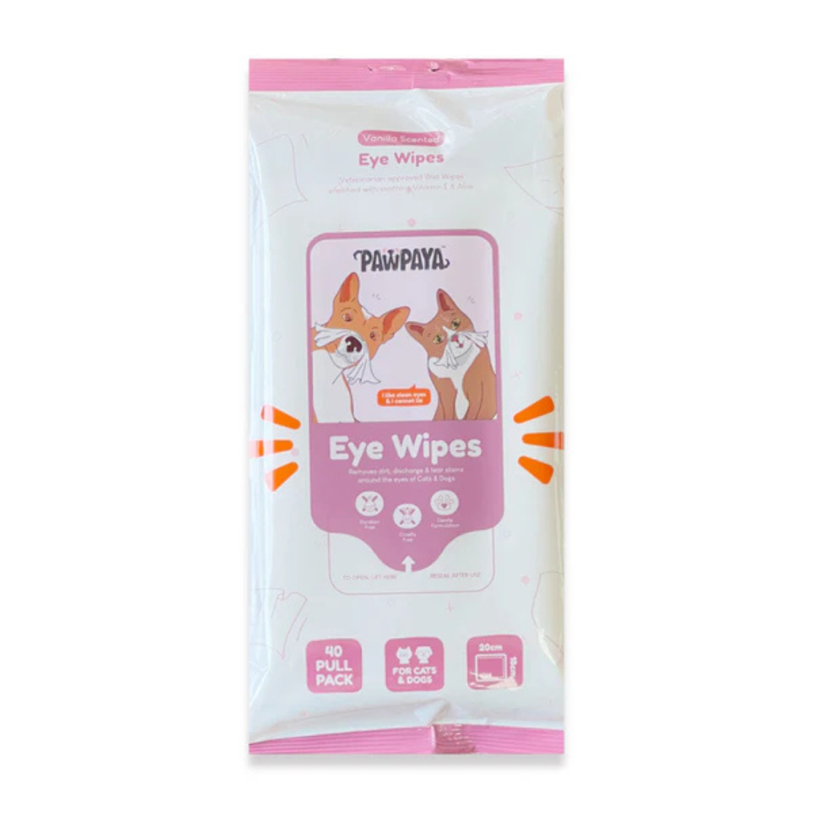 Pawpaya Eye Wipes for Dogs and Cats - Vanilla Scented (25 pcs) - Rufftail