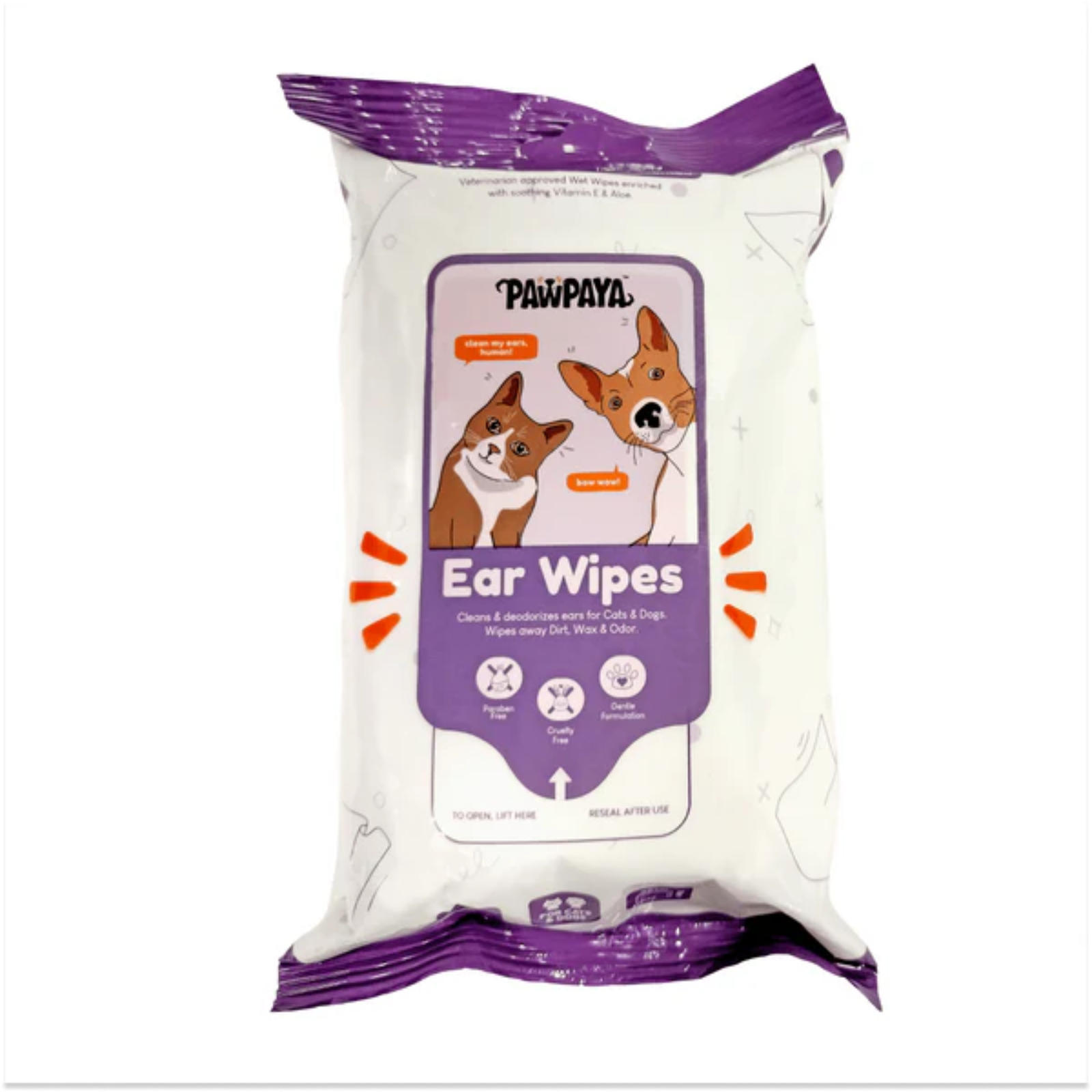 Pawpaya Eye Wipes for Dogs and Cats - Vanilla Scented (40 pcs) - Rufftail