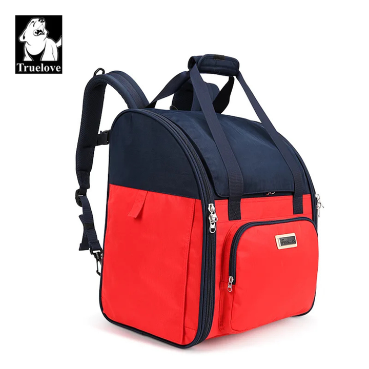Truelove Pet Outdoor Travel Water Resistance Fabric Pet Shoulder Backpack  - White Sand / Dazzling Blue