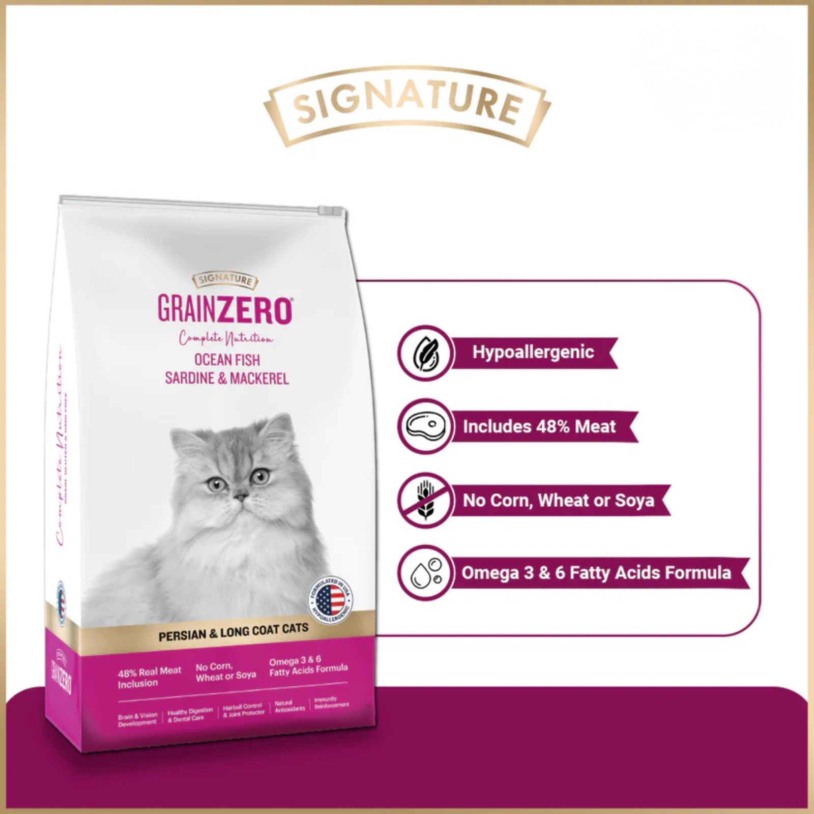 Signature Grain Zero Persian And Long Coat Dry Cat Food - Rufftail