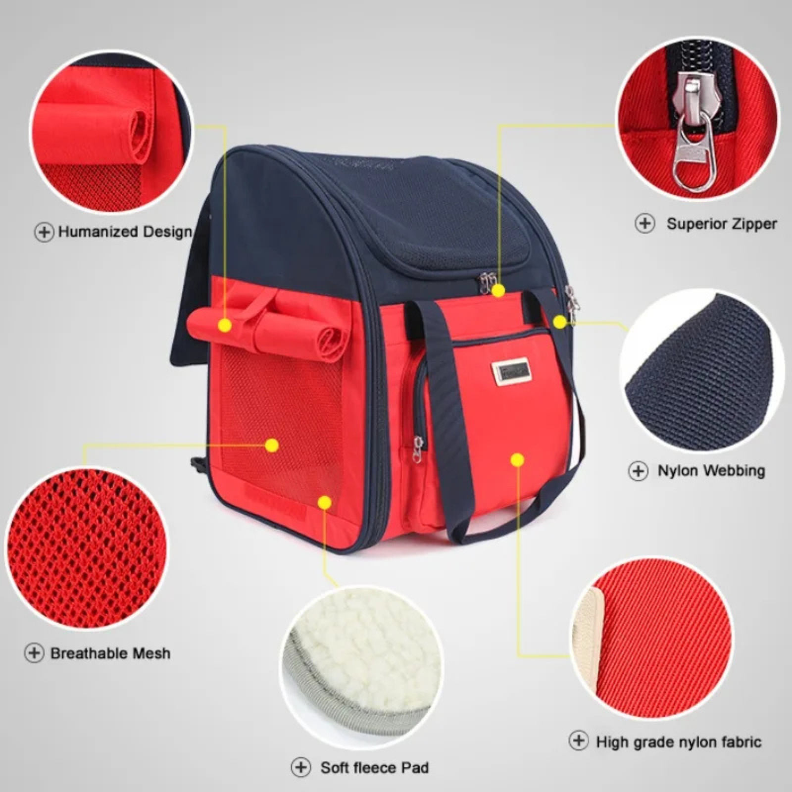 Truelove Pet Outdoor Travel Water Resistance Fabric Pet Shoulder Backpack  - White Sand / Dazzling Blue
