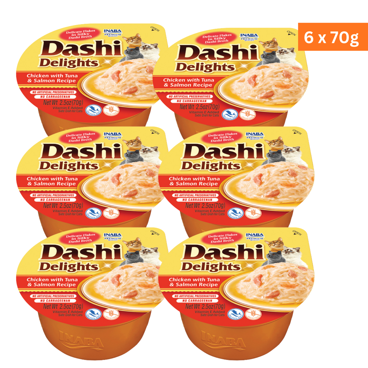 Inaba Dashi Delights Chicken With Tuna & Salmon Recipe Wet Cat Treat & Topper