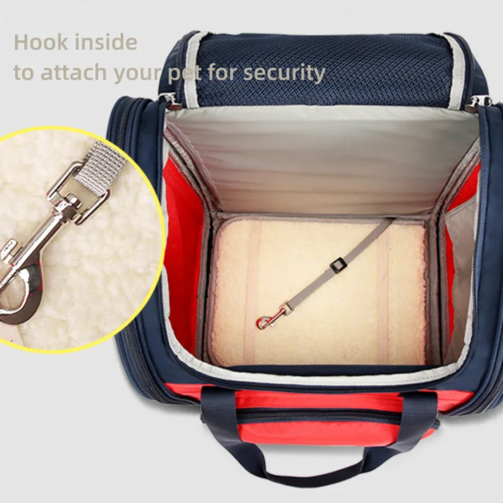 Truelove Pet Outdoor Travel Water Resistance Fabric Pet Shoulder Backpack  - White Sand / Dazzling Blue