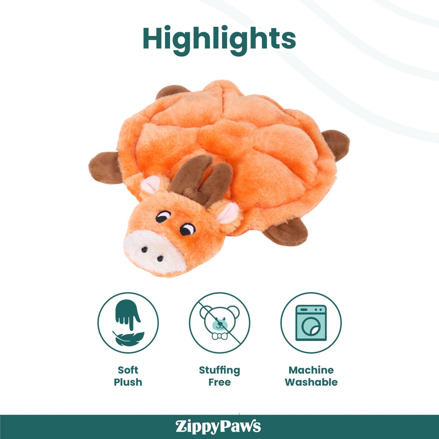 Zippy Paws Squeakie Crawler - Moody the Moose 7 Squeaky Cuddle Dog Toy