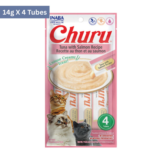 Inaba Churu Tuna with Salmon Recipe Cat Treats
