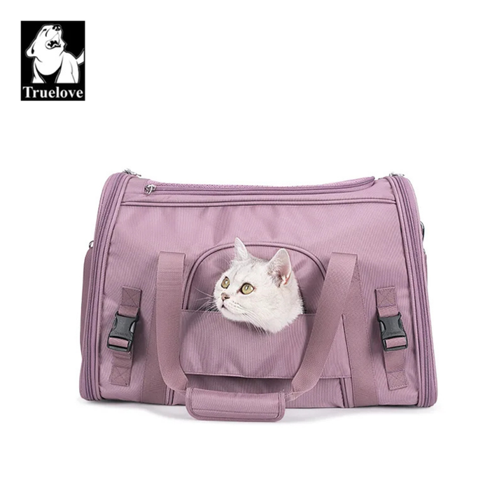 Truelove 1 Side Expandable Duffle Carrier Travel Pet Backpack - Wistful Mauve