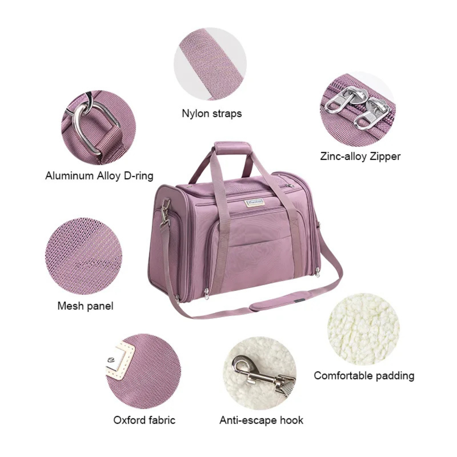 Truelove 1 Side Expandable Duffle Carrier Travel Pet Backpack - Heather Gray