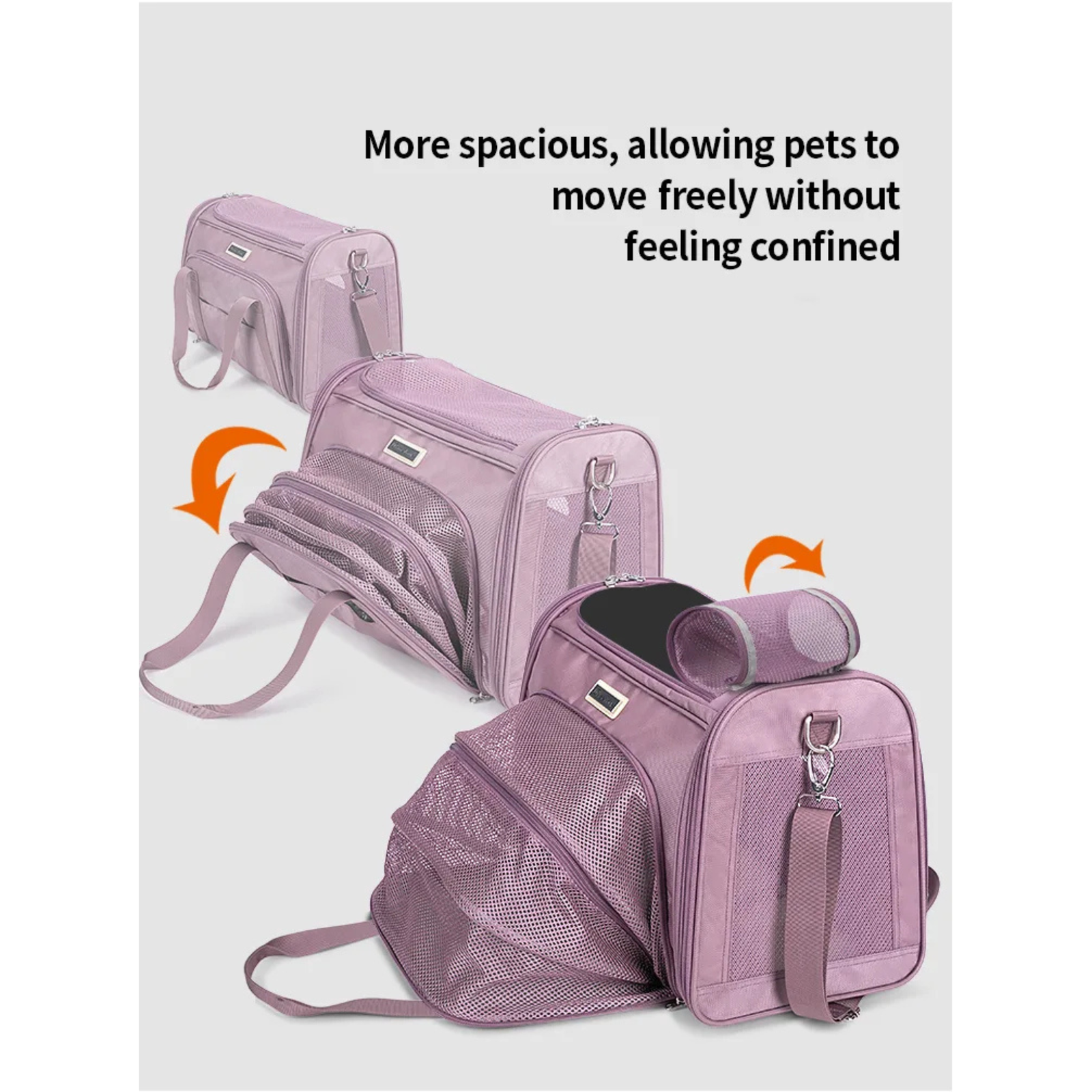 Truelove 1 Side Expandable Duffle Carrier Travel Pet Backpack - Heather Gray
