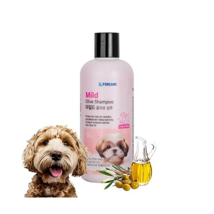 Forcans Mild Olive Shampoo For Dogs- Long Coats, Moisturizing & Soothing Formula (300 ml) - Rufftail Pune
