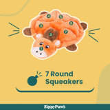 Zippy Paws Squeakie Crawler- Moody the Moose 7 Squeaky Cuddle Dog Toy product image 5 - Rufftail Pune