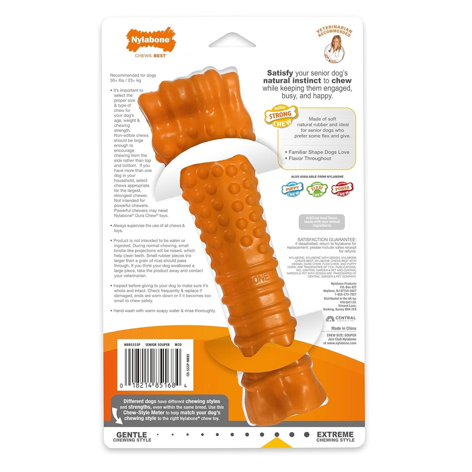 Nylabone Silver Collection Strong Chew Bone, Durable Dog Chew Toy - Rufftail