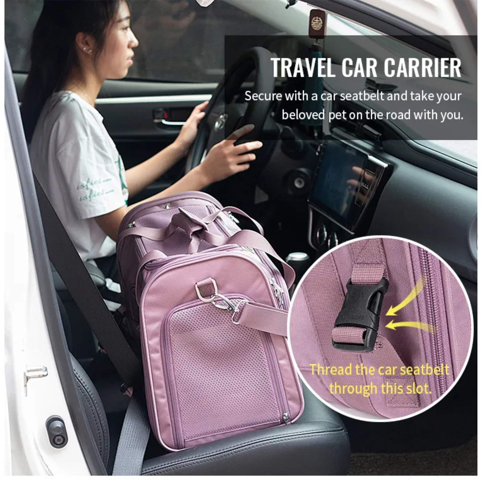 Truelove 1 Side Expandable Duffle Carrier Travel Pet Backpack - Heather Gray