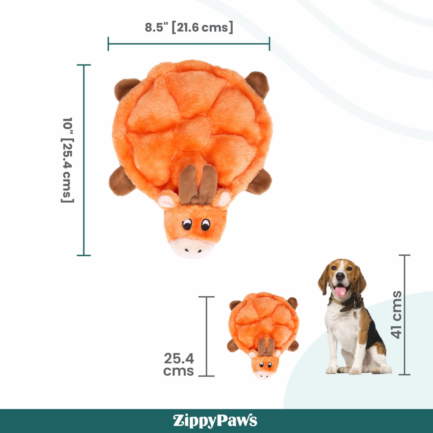 Zippy Paws Squeakie Crawler - Moody the Moose 7 Squeaky Cuddle Dog Toy