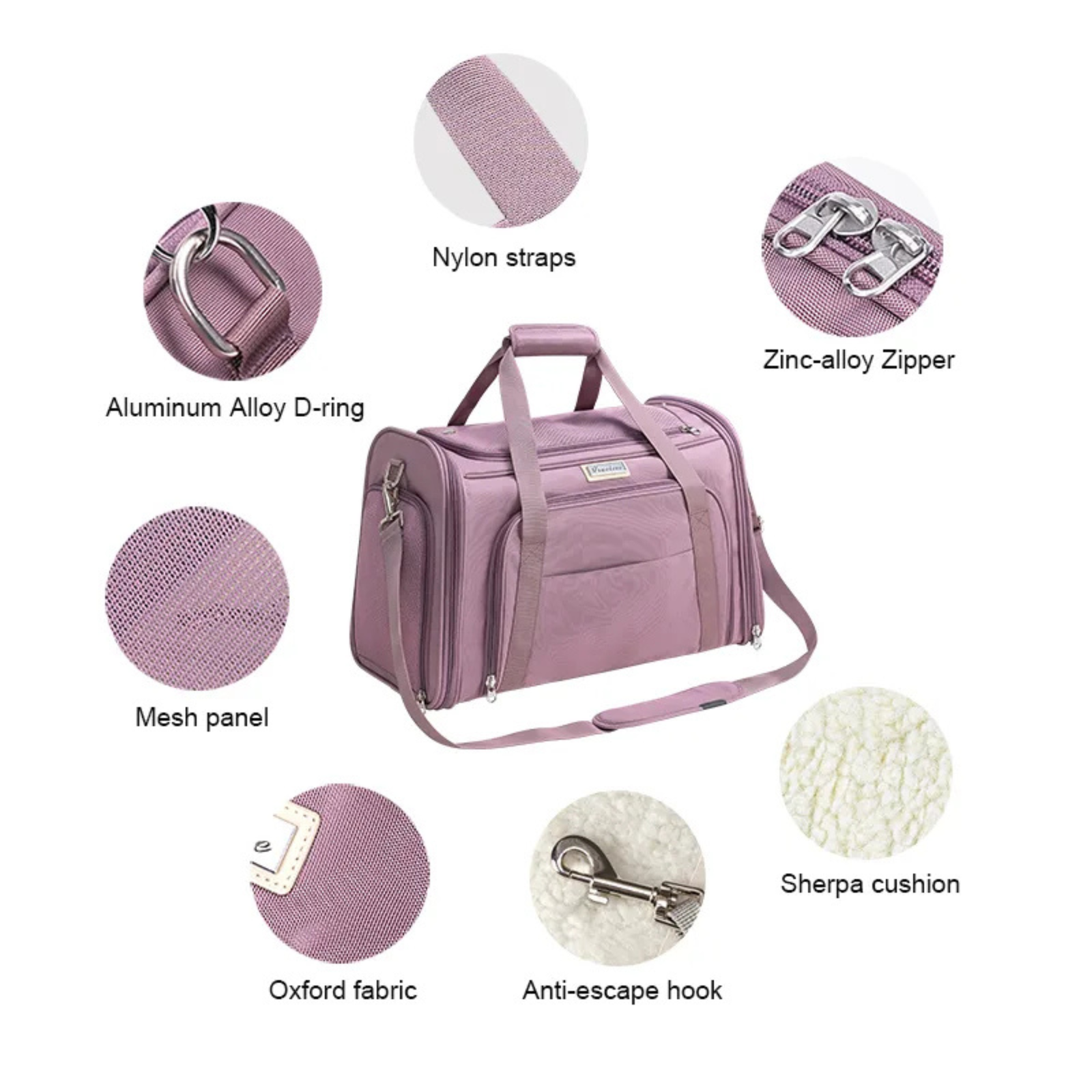 Truelove 3 Side Expandable Duffle Carrier Travel Pet Backpack- Heather Gray (L) product image 6 - Rufftail Pune