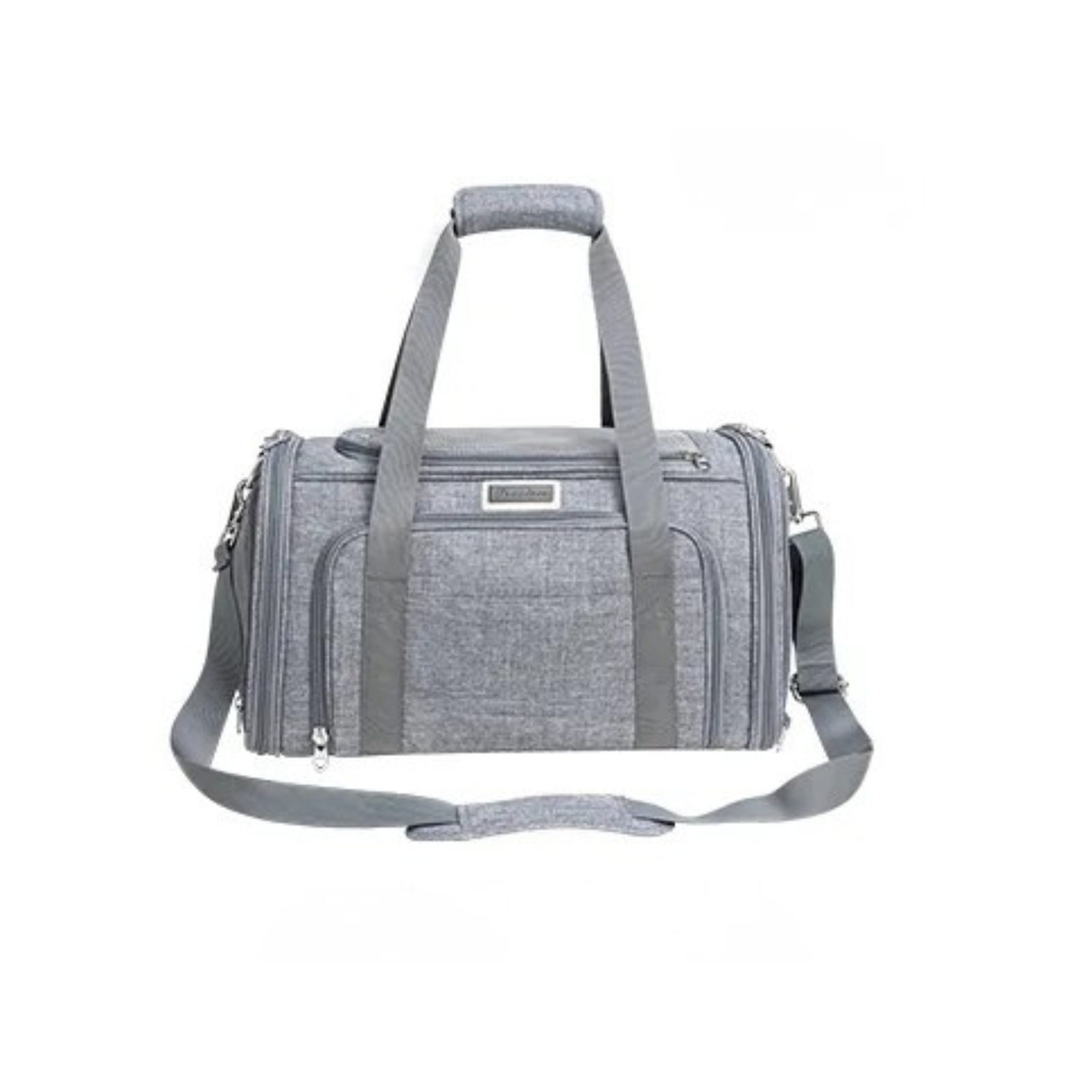 Truelove 3 Side Expandable Duffle Carrier Travel Pet Backpack- Heather Gray (L) - Rufftail Pune