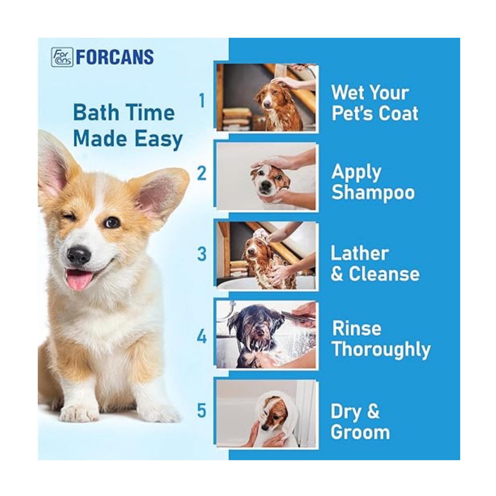 Forcans Mild Olive Shampoo For Dogs- Long Coats, Moisturizing & Soothing Formula (300 ml) product image 6 - Rufftail Pune