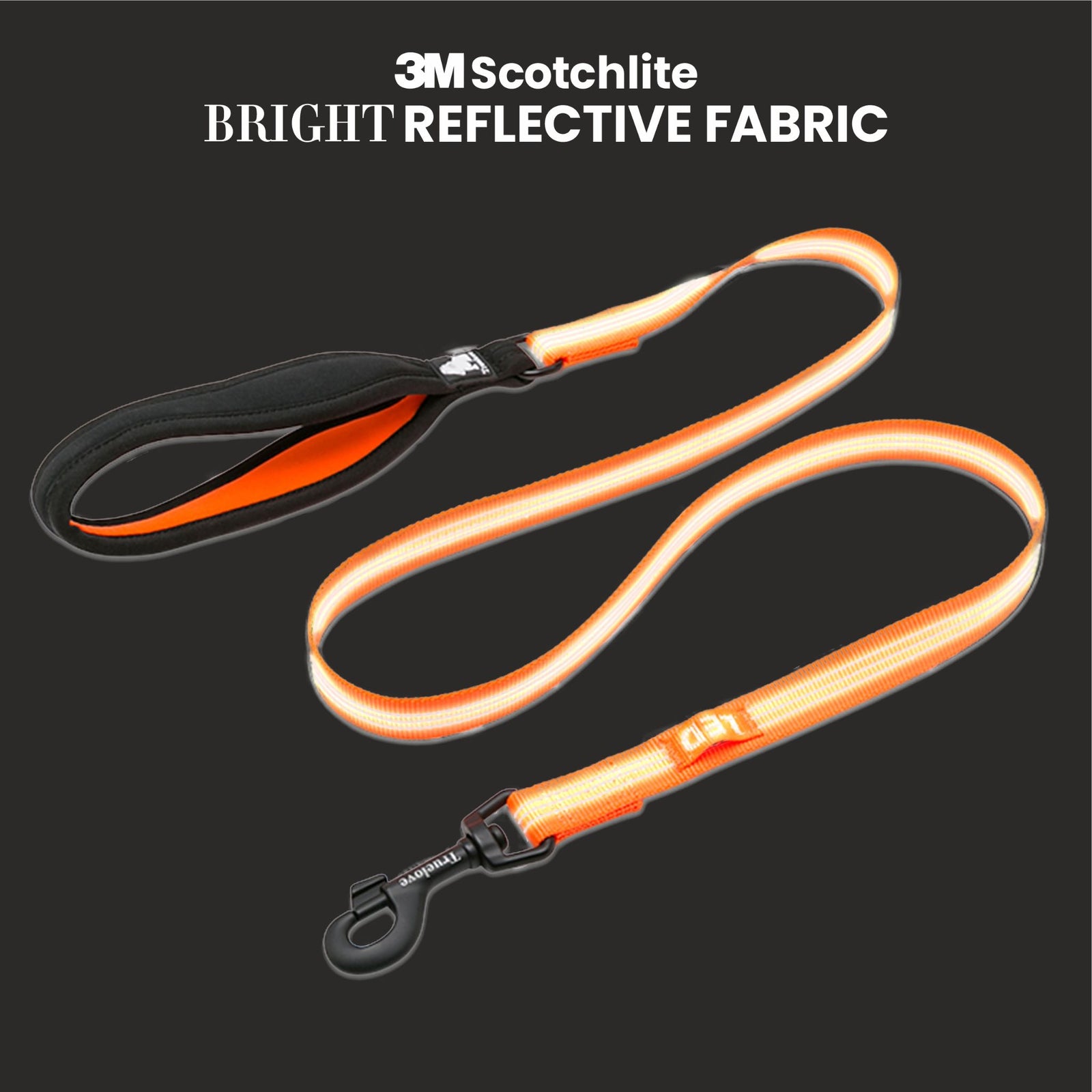 Truelove Nylon Dog Leash: Durable, Reflective & Comfortable- Orange product image 4 - Rufftail Pune