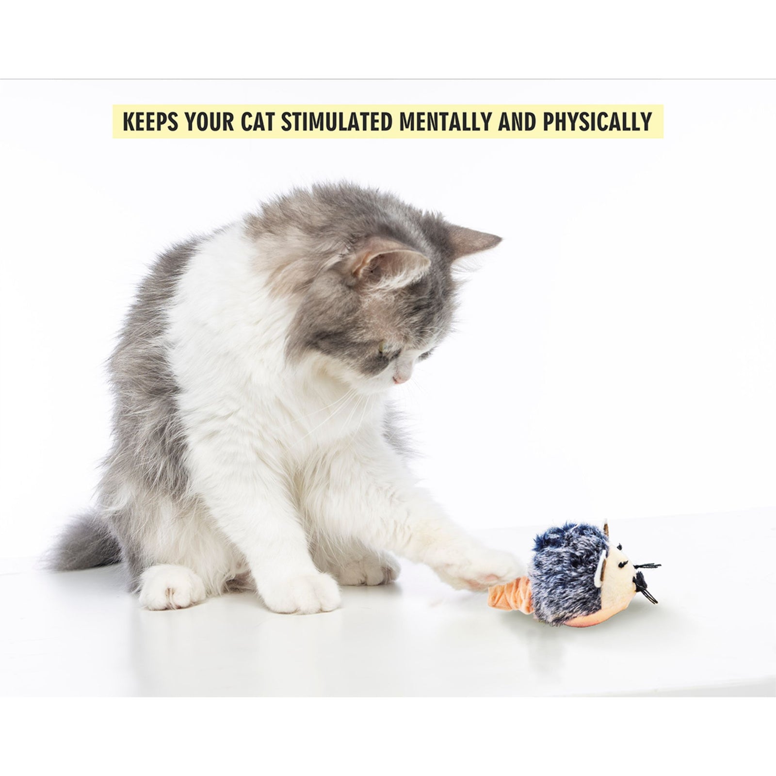 BarkButler x Fofos Pull String & Sound Chip Mouse Electronic Cat Toy- Gray product image 4 - Rufftail Pune