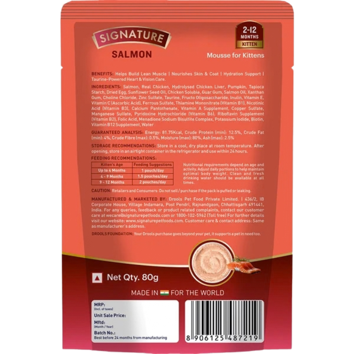 Signature Grain Zero Salmon Mousse Kitten Cat Wet Food