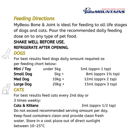 Palamountains My Beau Bone & Joint Dogs & Cats Supplement - Rufftail