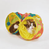Barkbutler x FOFOS Floral Pop-up Cat Tunnel - Interactive Cat Toy - Rufftail