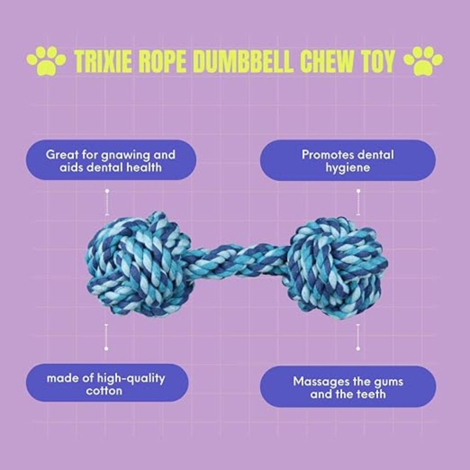 Trixie Rope Dumbbell Various Colour For Dogs -20 cm - Rufftail